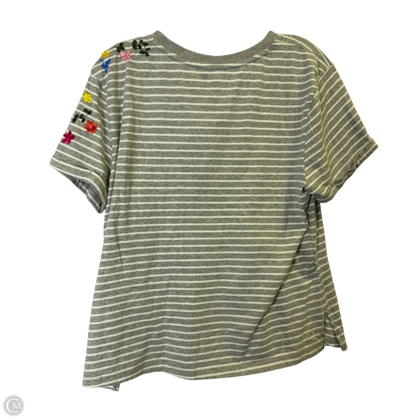 Top Short Sleeve By Anthropologie In Grey, Size: Lp