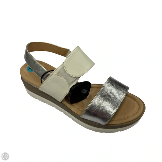 Sandals Heels Wedge By Dream Pairs In Silver, Size: 7.5
