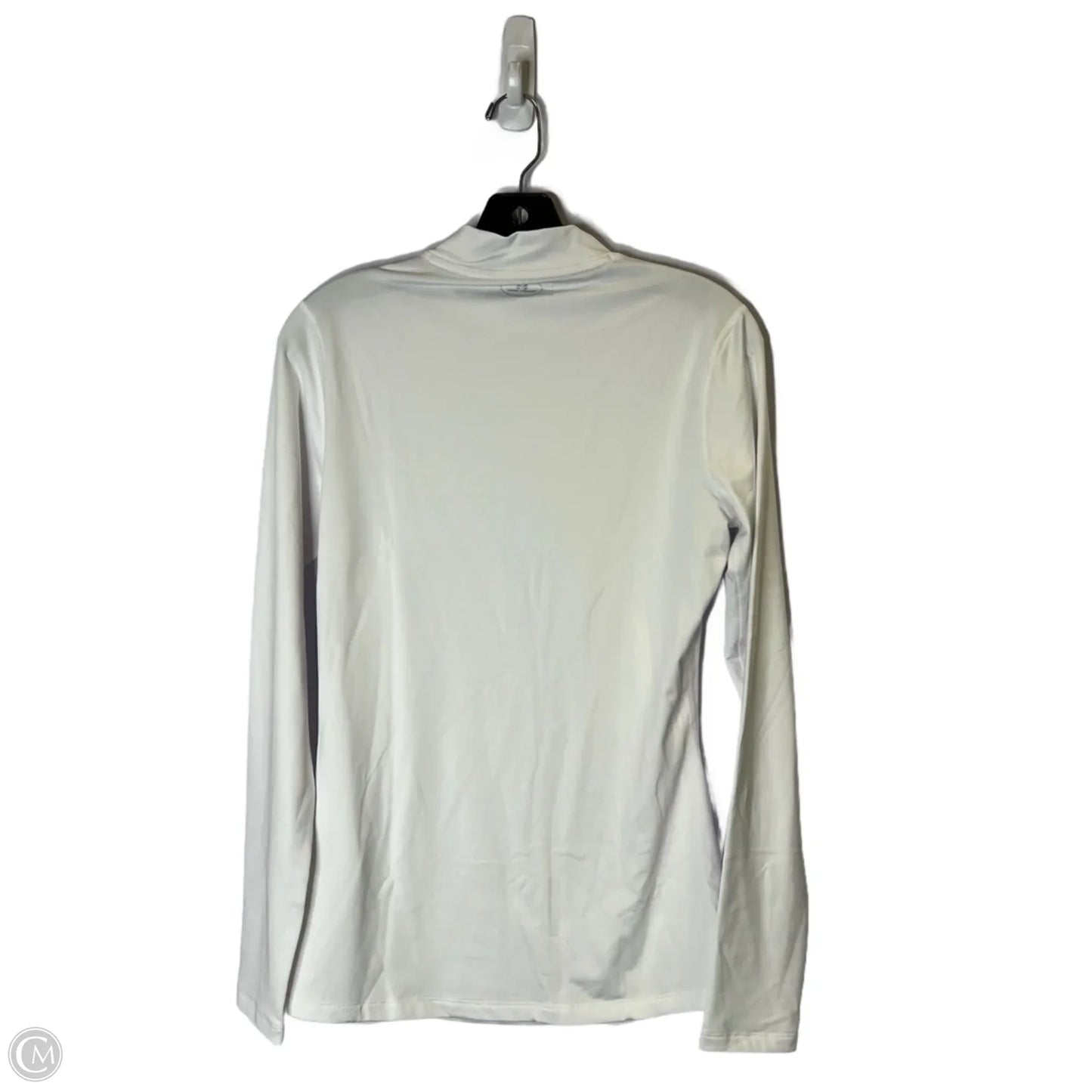 Athletic Top Long Sleeve Collar By Under Armour In White, Size: M