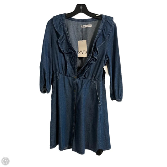 Dress Casual Short By Zara In Blue, Size: M