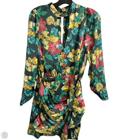 Dress Party Short By Zara In Floral Print, Size: M