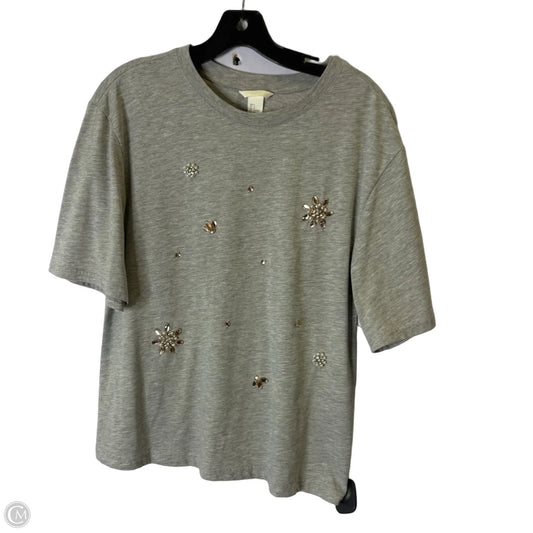 Top Short Sleeve By H&m In Grey, Size: S