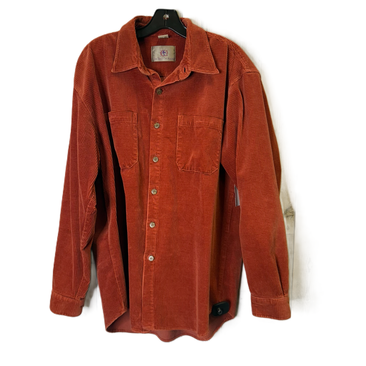 Jacket Shirt By Clothes Mentor In Orange, Size: Xl