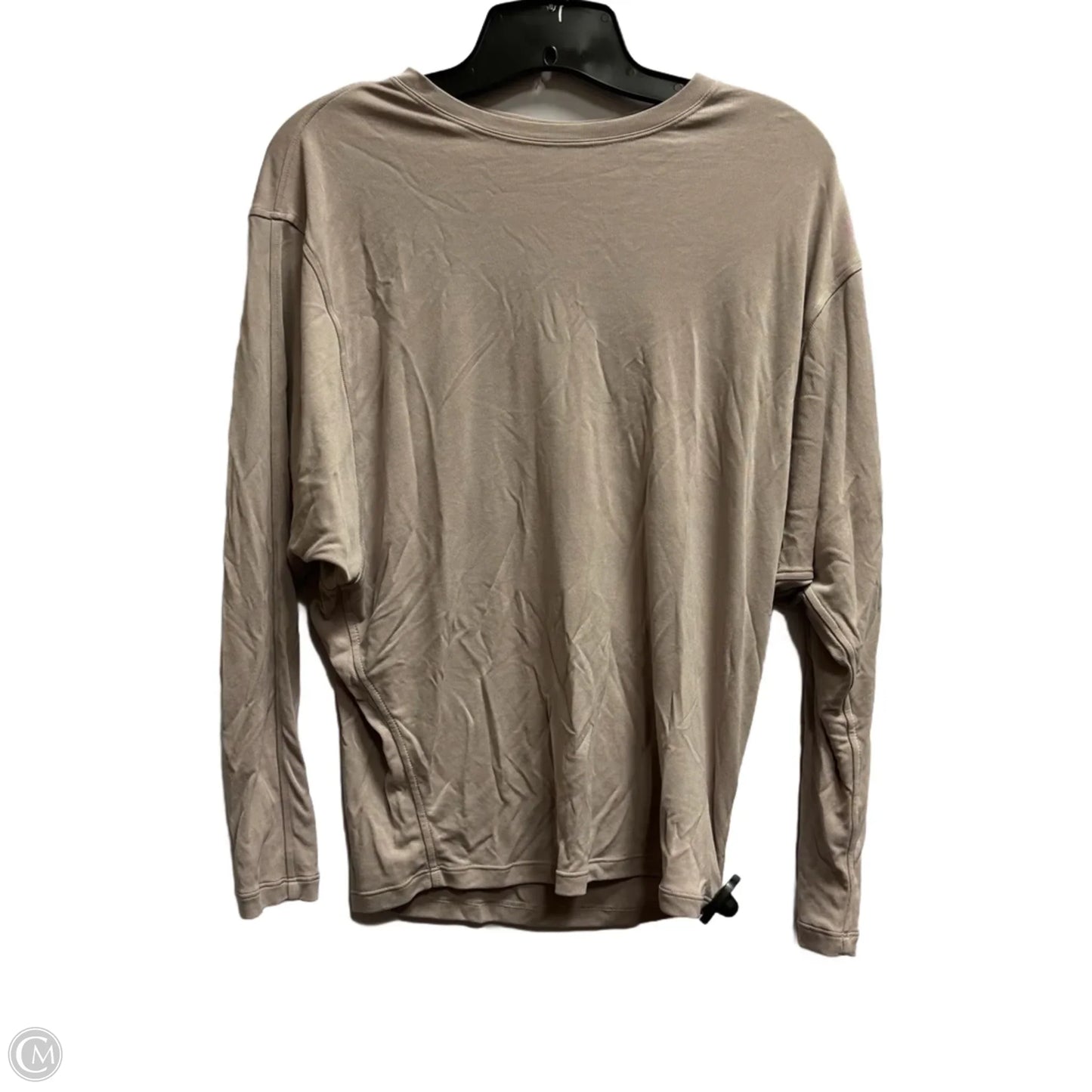 Athletic Top Long Sleeve Collar By Lululemon In Taupe, Size: S