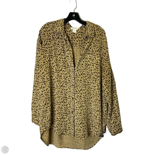 Top Long Sleeve By C And C In Animal Print, Size: L