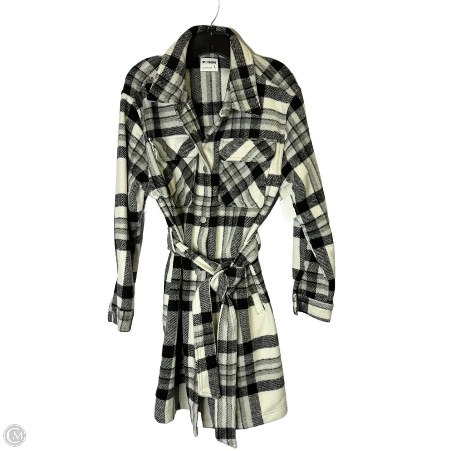 Coat Trench Coat By Ci Sono In Black, Size: L