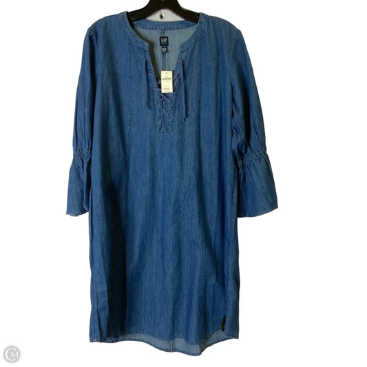 Dress Casual Midi By Gap In Blue Denim, Size: M
