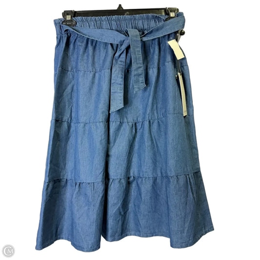 Skirt Midi By Clothes Mentor In Blue Denim, Size: M