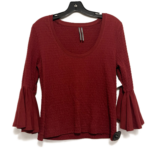 Top Long Sleeve By Anthropologie In Red, Size: M