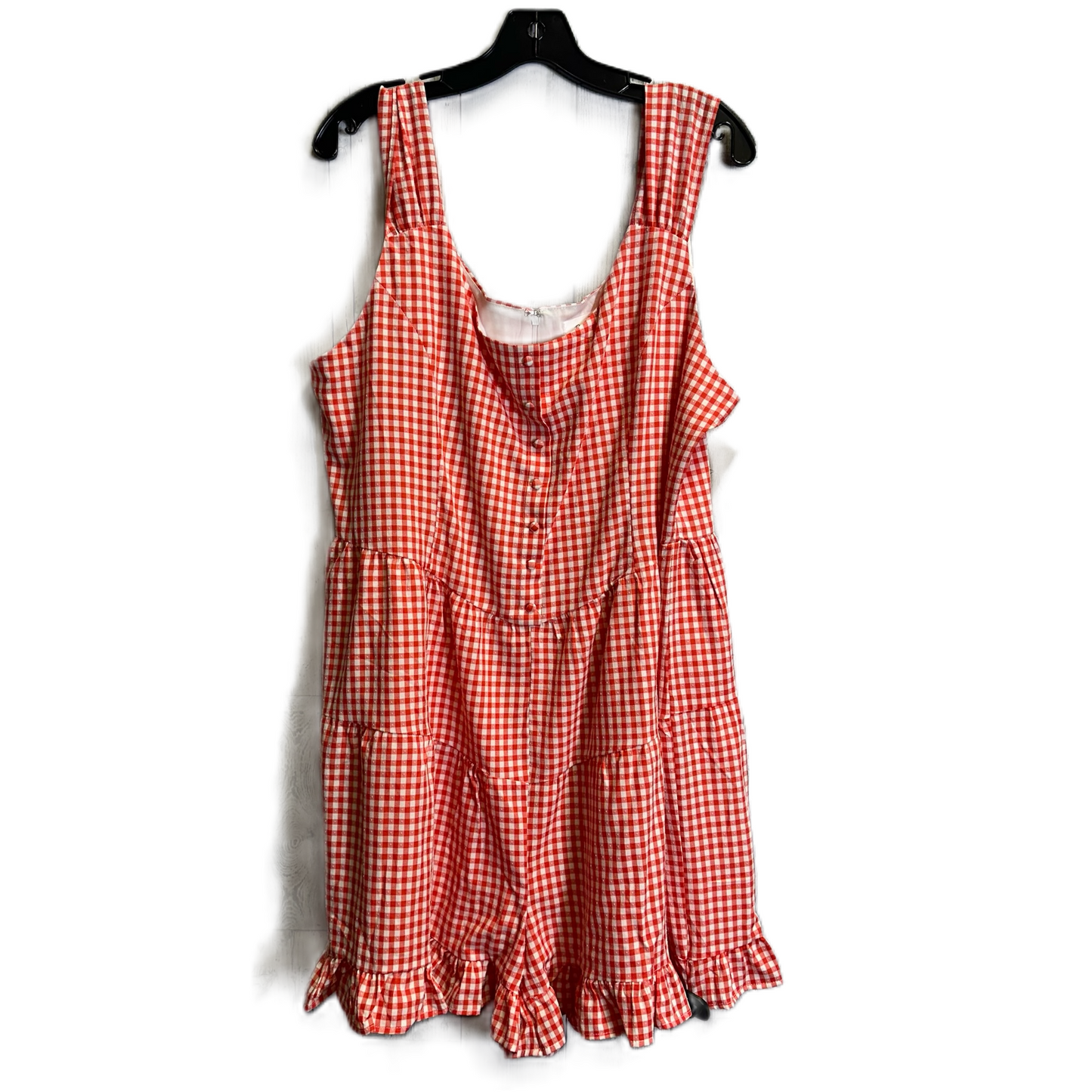 Romper By Clothes Mentor In Red & White, Size: 2x