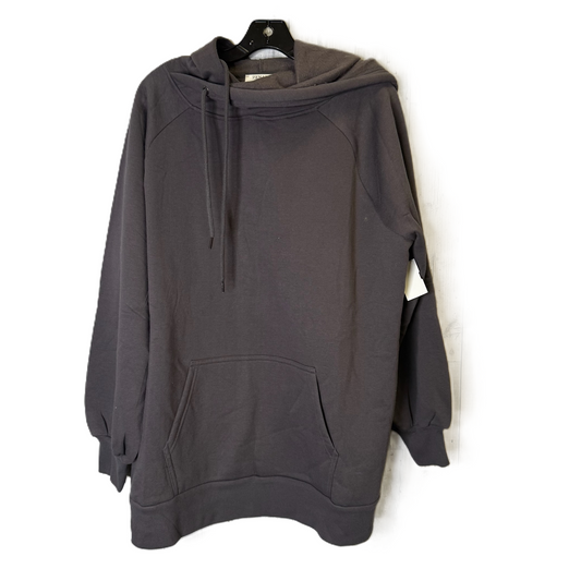 Sweatshirt Hoodie By Zenana Outfitters In Grey, Size: 1x