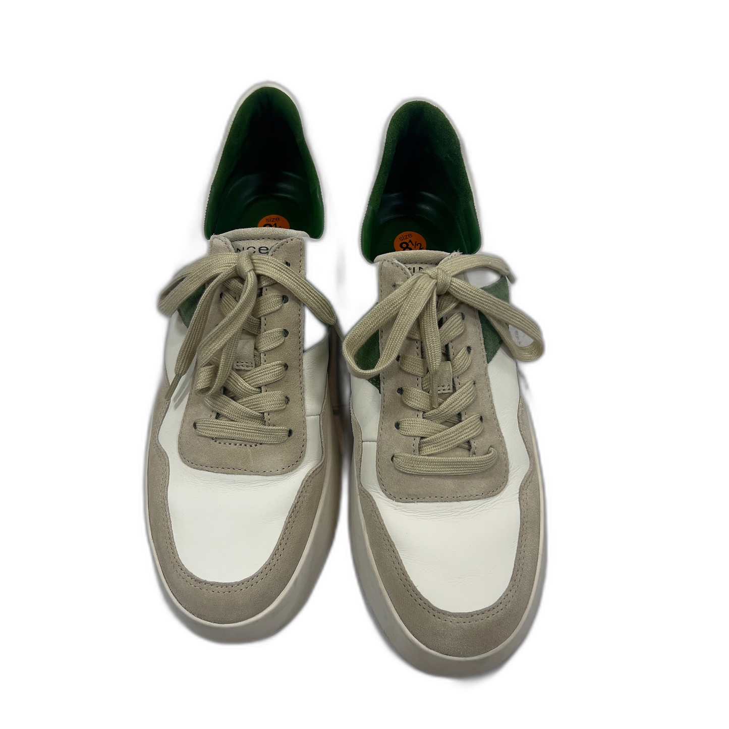 Shoes Sneakers By Vince In Cream & Green, Size: 8.5