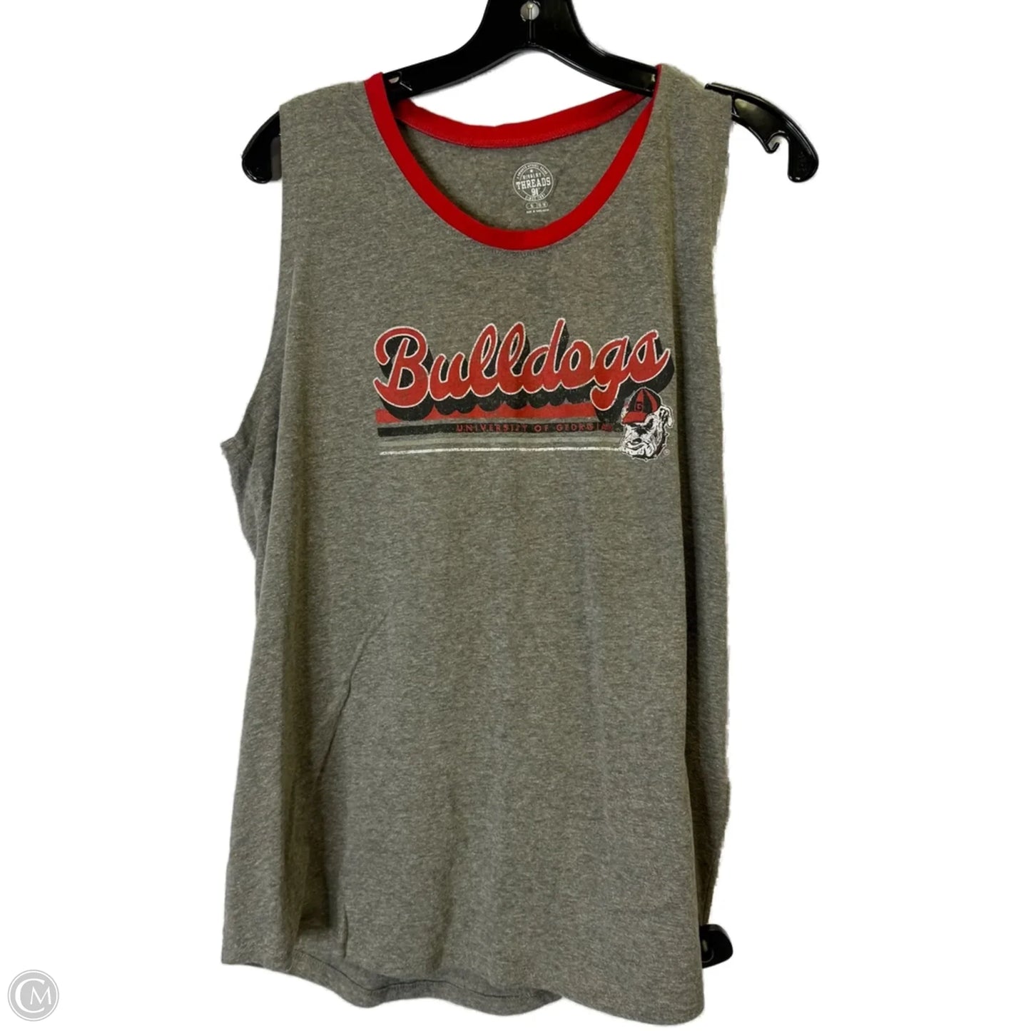 Top Sleeveless Basic By Clothes Mentor In Grey & Red, Size: Xl