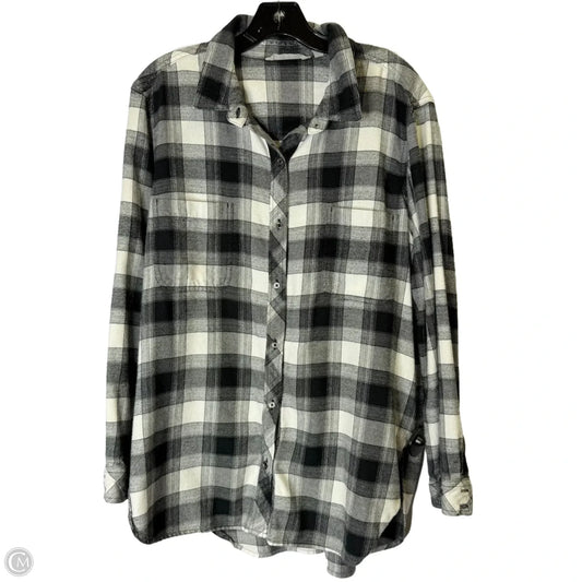 Top Long Sleeve By Athleta In Plaid Pattern, Size: L