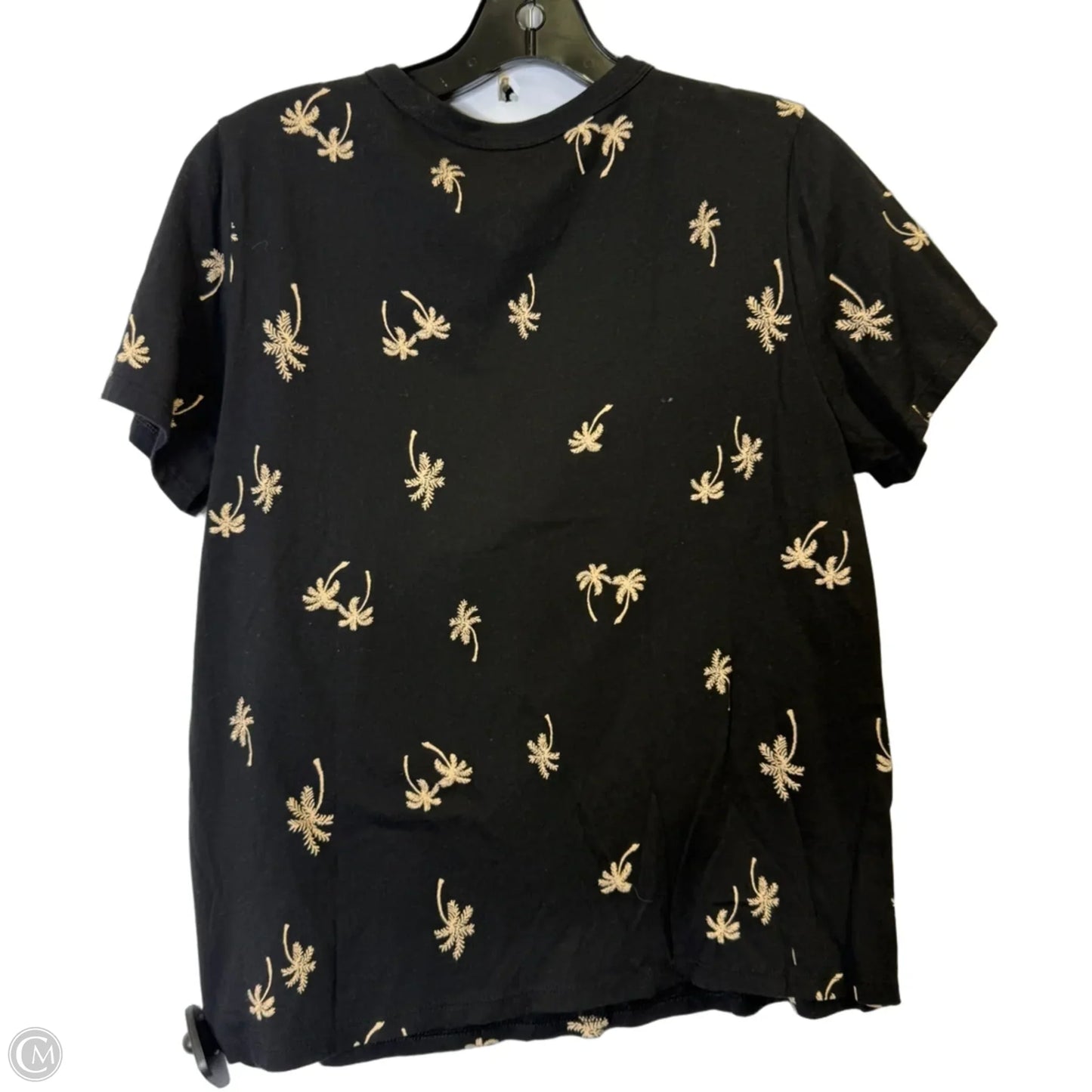 Top Short Sleeve Basic By Old Navy In Black & Cream, Size: M
