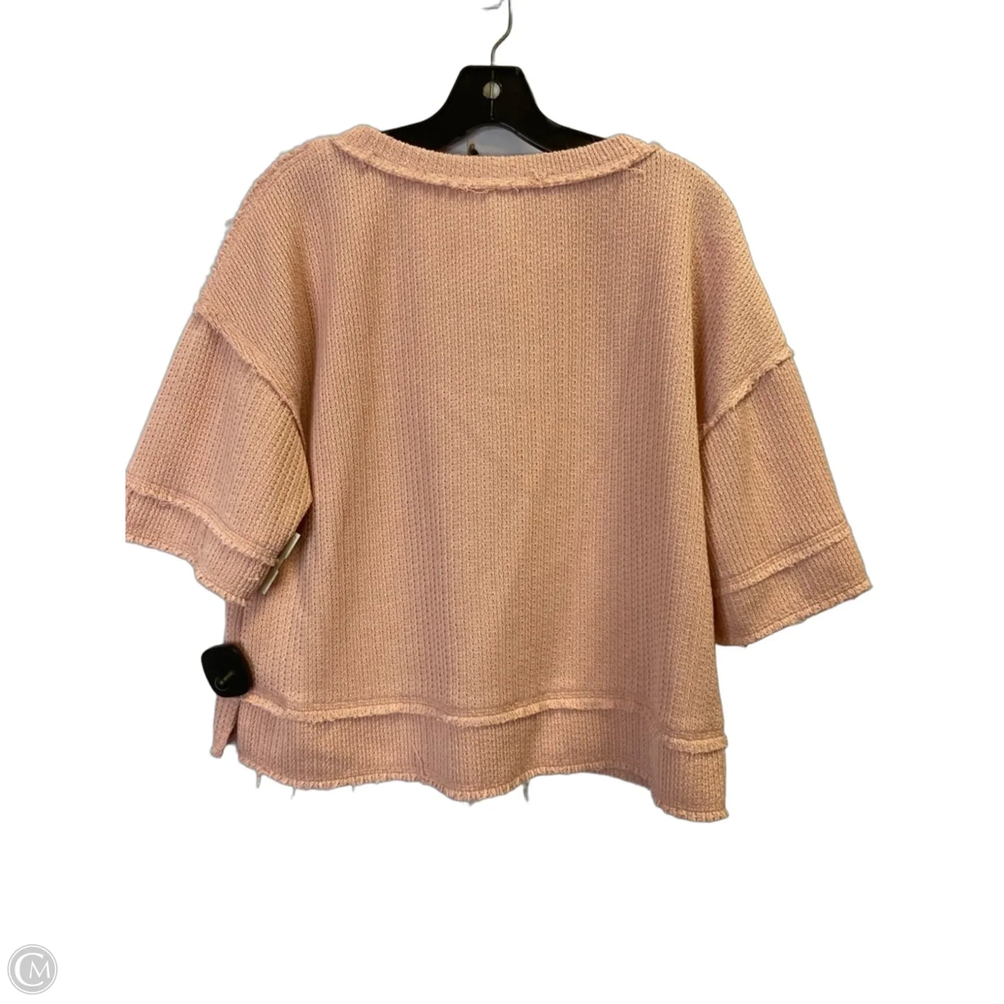 Top Short Sleeve By Blu Pepper In Pink, Size: L