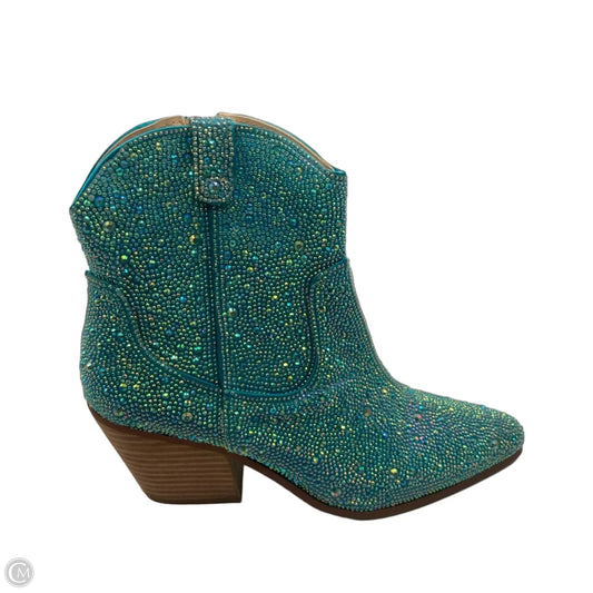 Boots Western By Betsey Johnson In Teal, Size: 9