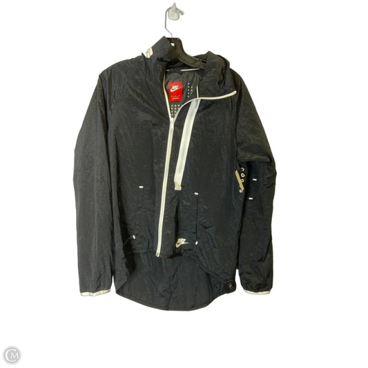Jacket Windbreaker By Nike Apparel In Black & White, Size: M