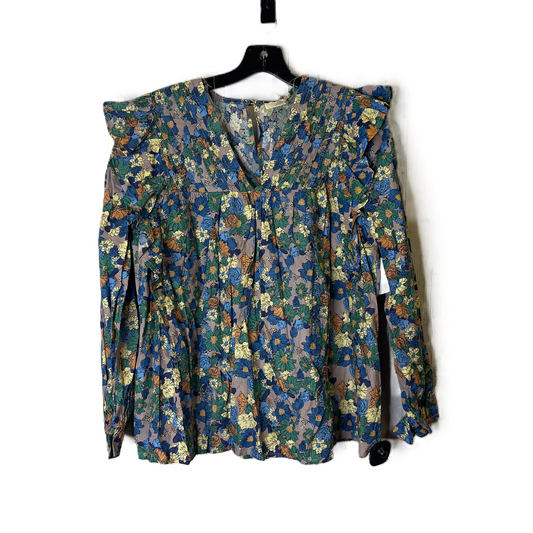 Floral Print Top Long Sleeve By Entro, Size: M