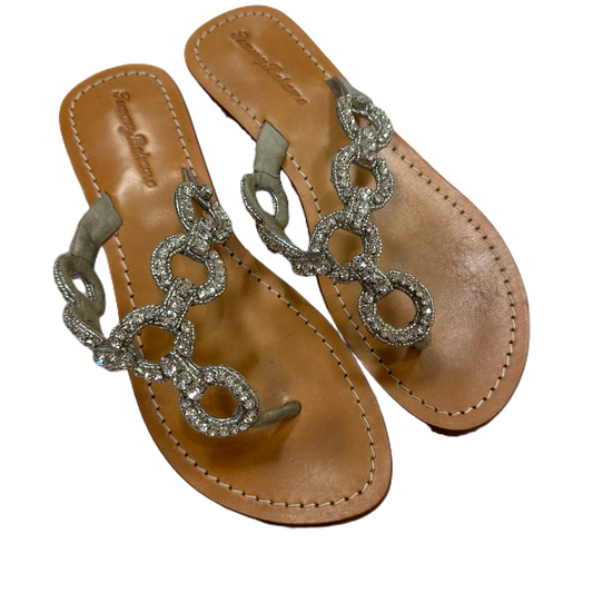 Silver Sandals Flats By Tommy Bahama, Size: 8