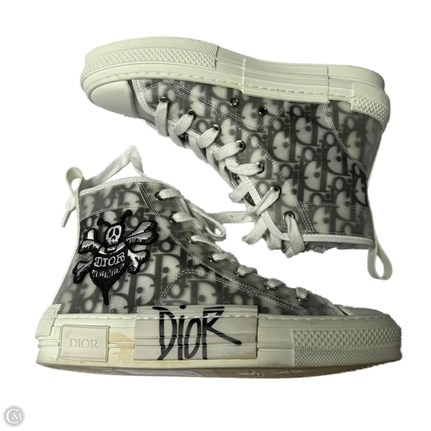 Shoes Luxury Designer By Dior In Black & White, Size: 9