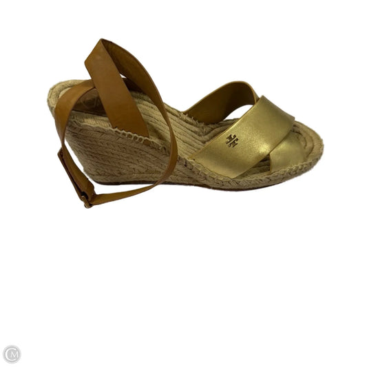 Sandals Designer By Tory Burch In Gold, Size: 9.5