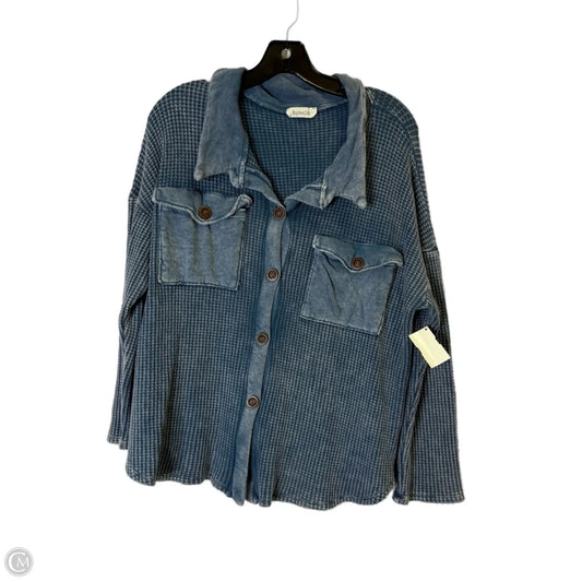 Jacket Shirt By Clothes Mentor In Blue, Size: M