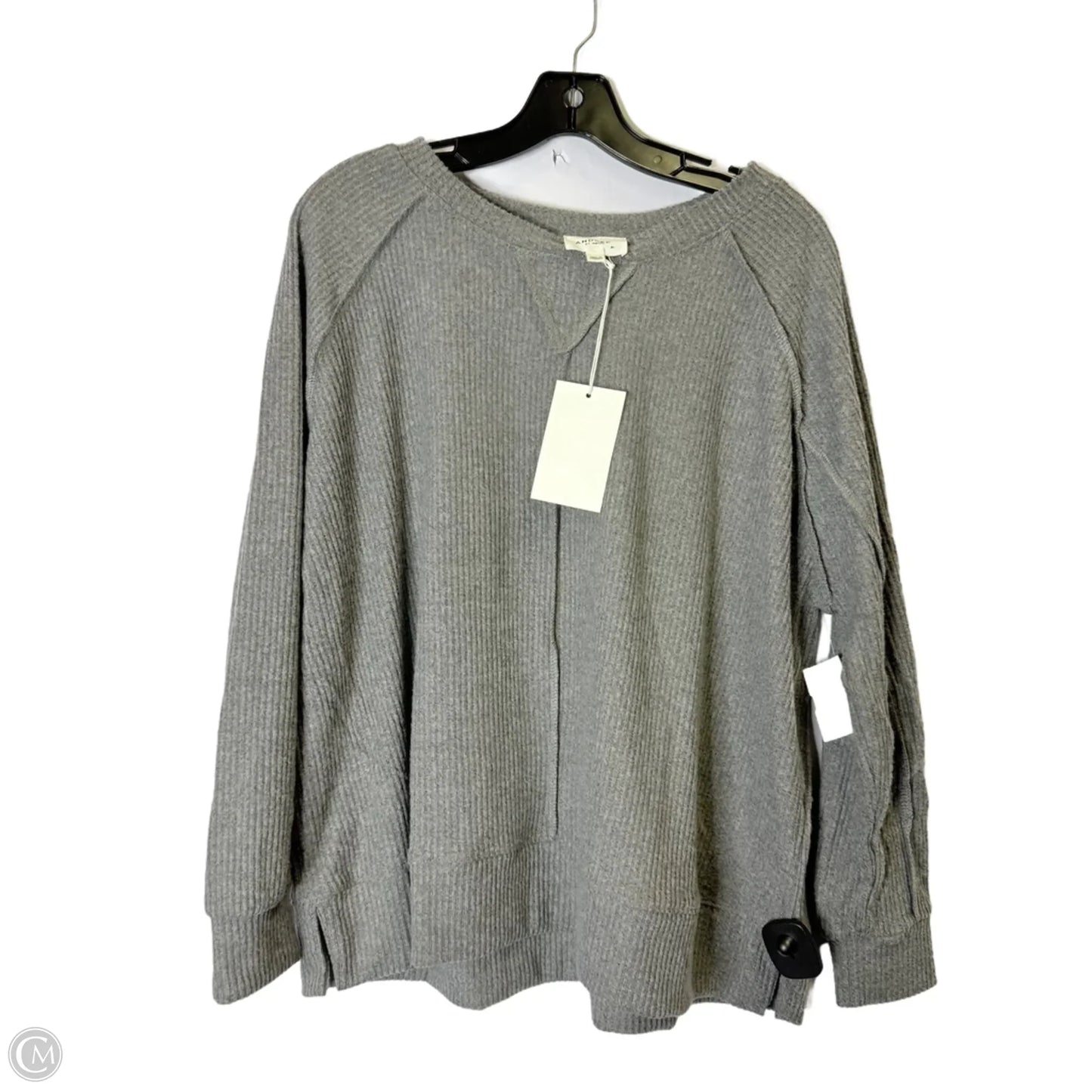 Top Long Sleeve By Andree By Unit In Grey, Size: M