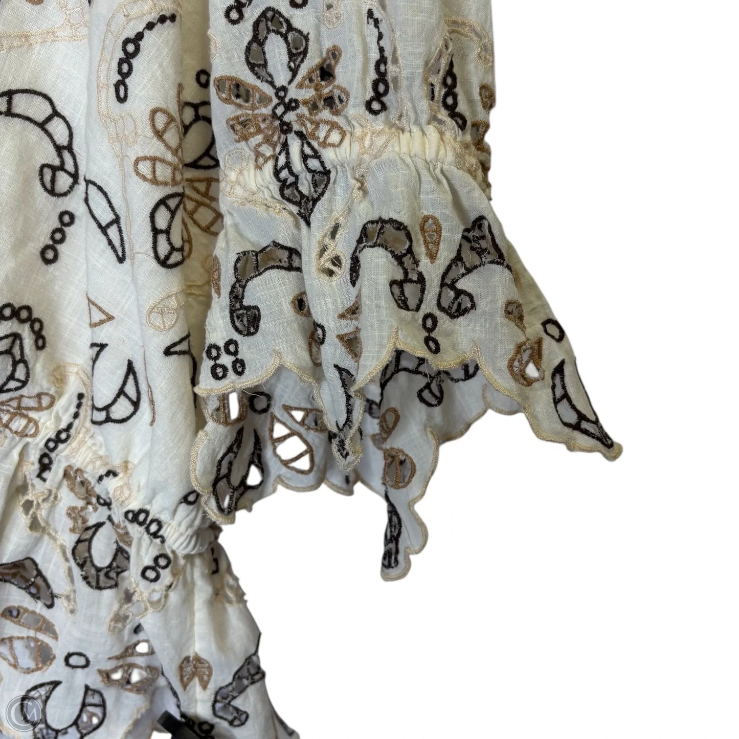 Top Short Sleeve By Anthropologie In Cream, Size: Xl