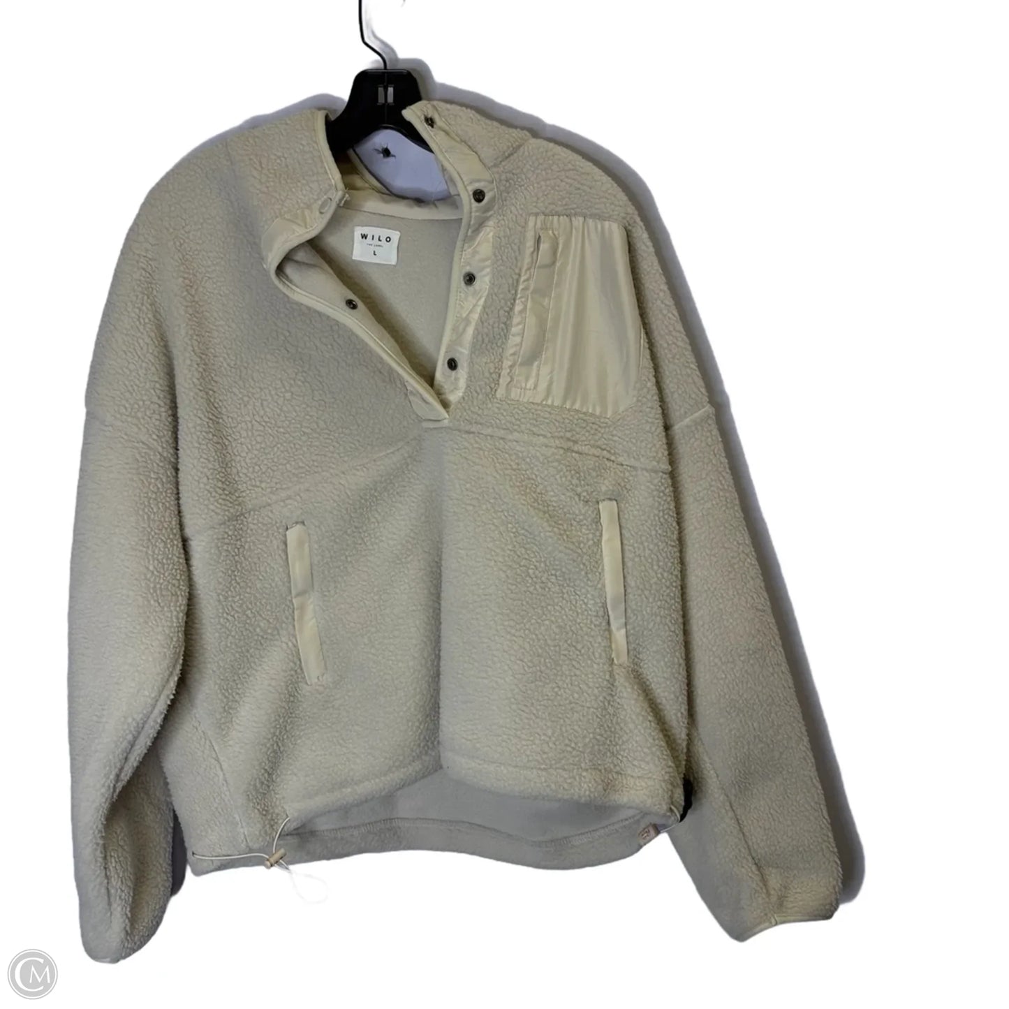 Jacket Faux Fur & Sherpa By Wilo In Cream, Size: L