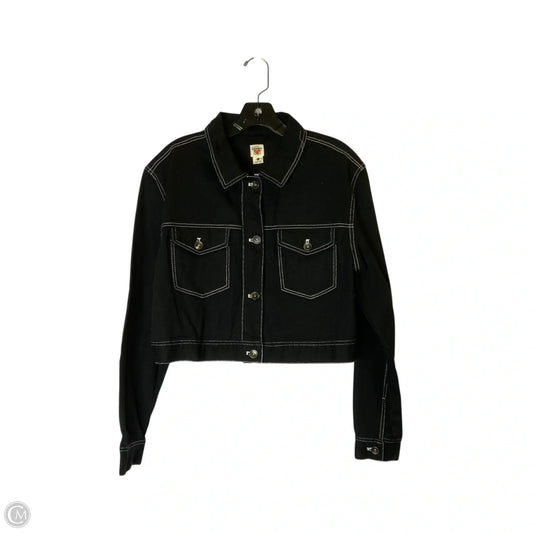 Jacket Denim By Clothes Mentor In Black Denim, Size: L