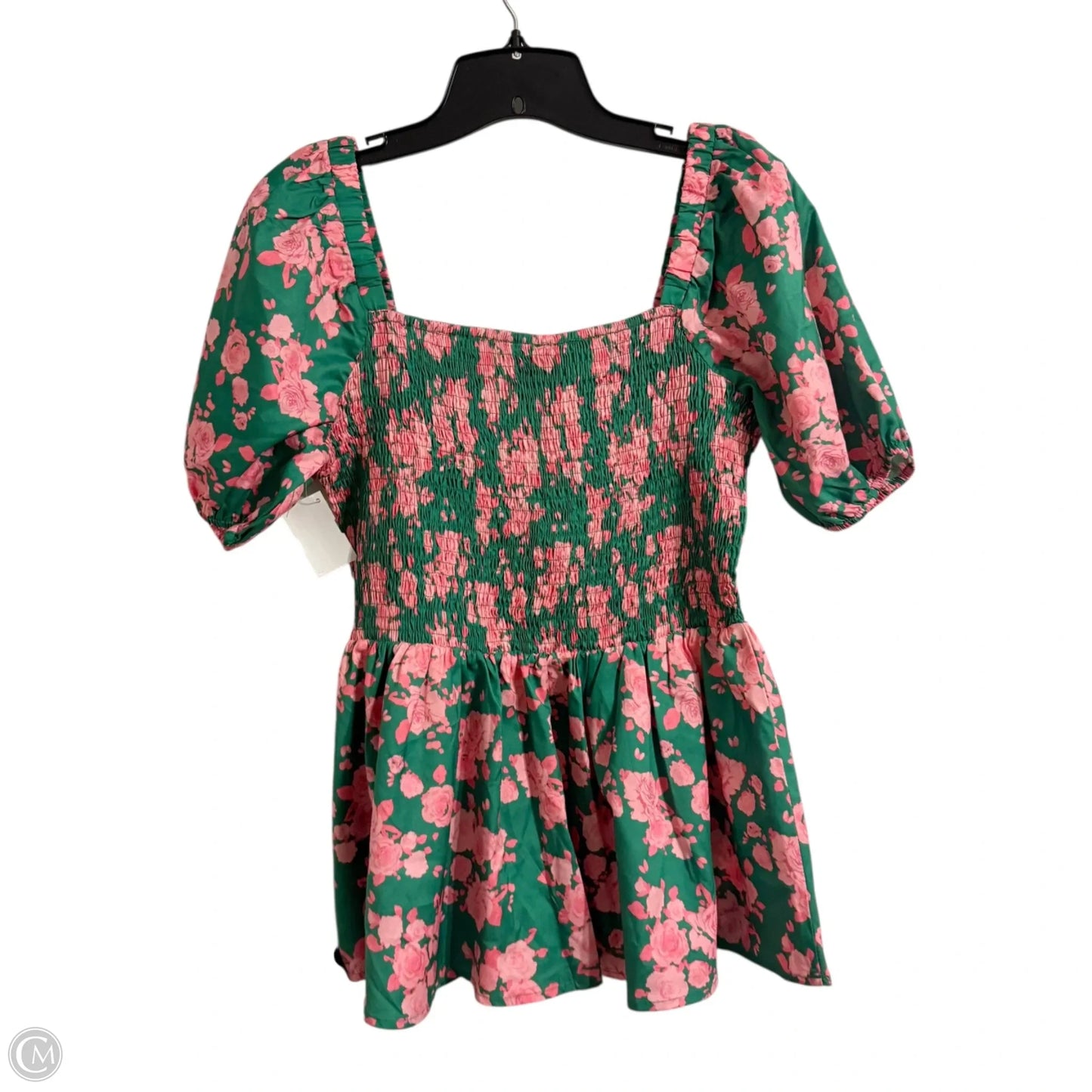 Top Short Sleeve By Jodifl In Green & Pink, Size: S