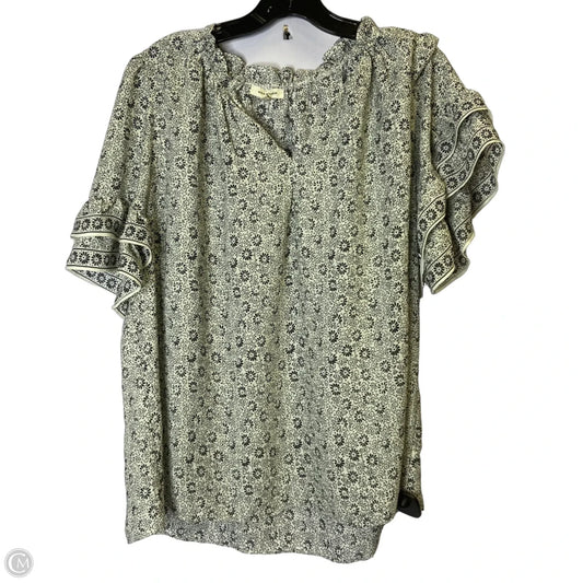 Blouse Short Sleeve By Max Studio In Cream, Size: 1x