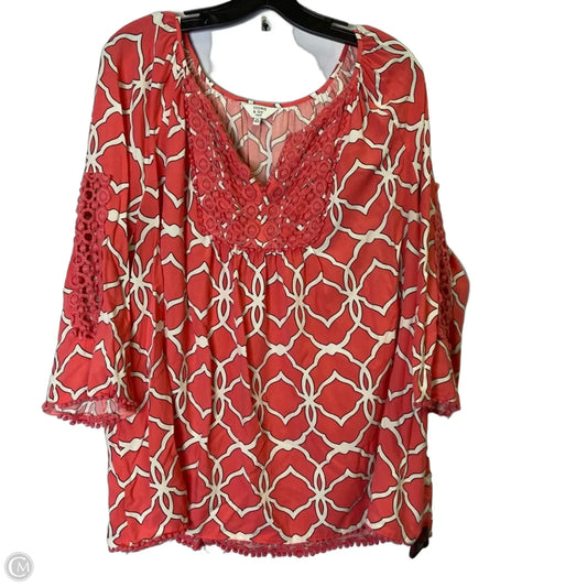 Top Short Sleeve By Crown And Ivy In Pink, Size: 2x