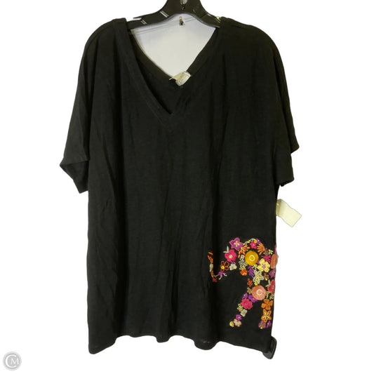 Top Short Sleeve By Chicos In Black, Size: Xl