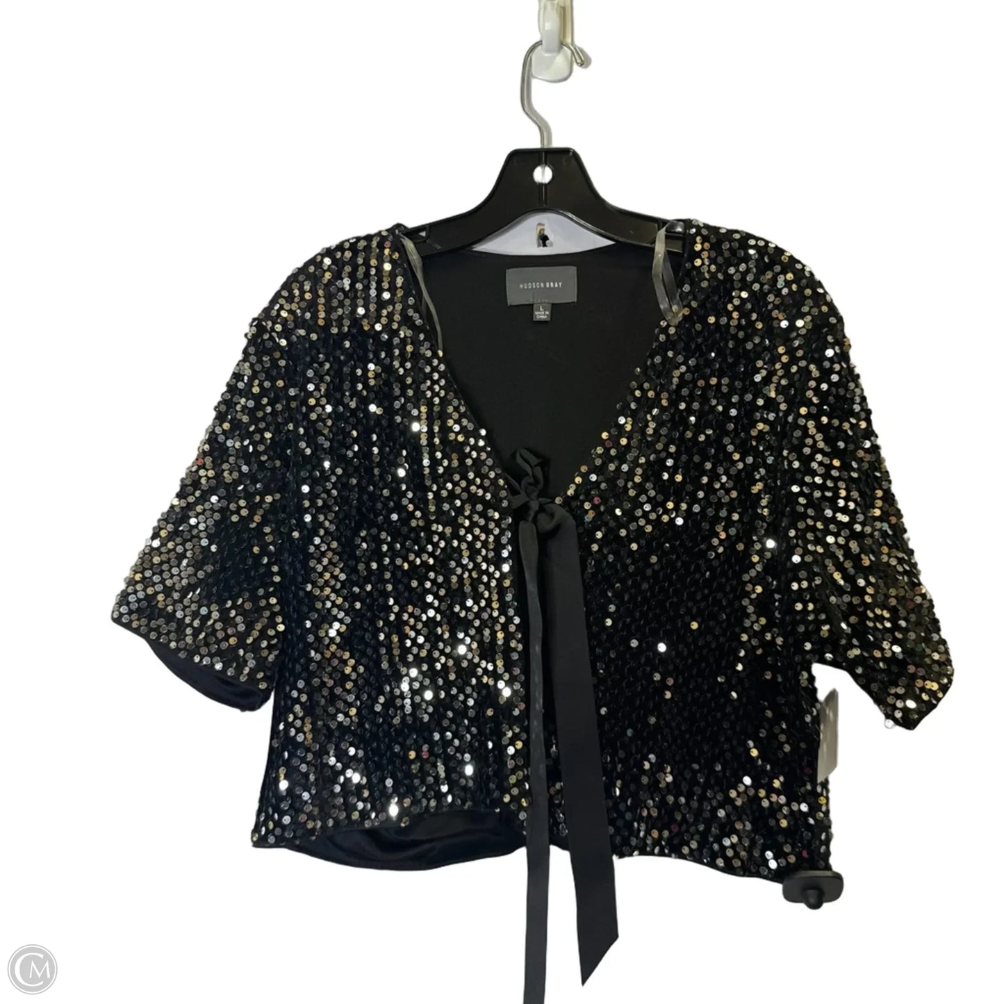 Top Short Sleeve By Clothes Mentor In Silver, Size: L