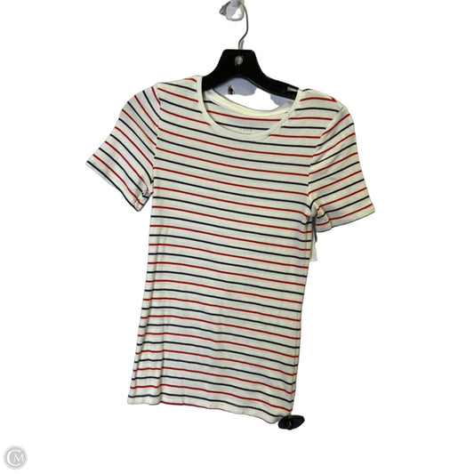 Top Short Sleeve Basic By A New Day In Striped Pattern, Size: Xs
