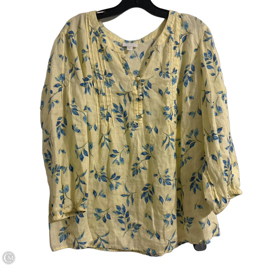 Top Short Sleeve By J. Jill In Yellow, Size: Xl