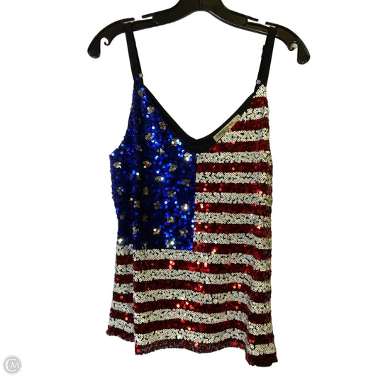 Top Sleeveless By Clothes Mentor In Blue & Red & White, Size: L