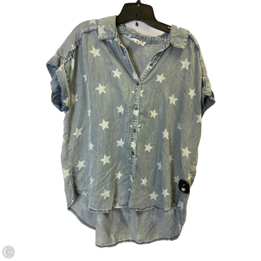 Top Short Sleeve By For The Republic In Blue, Size: L