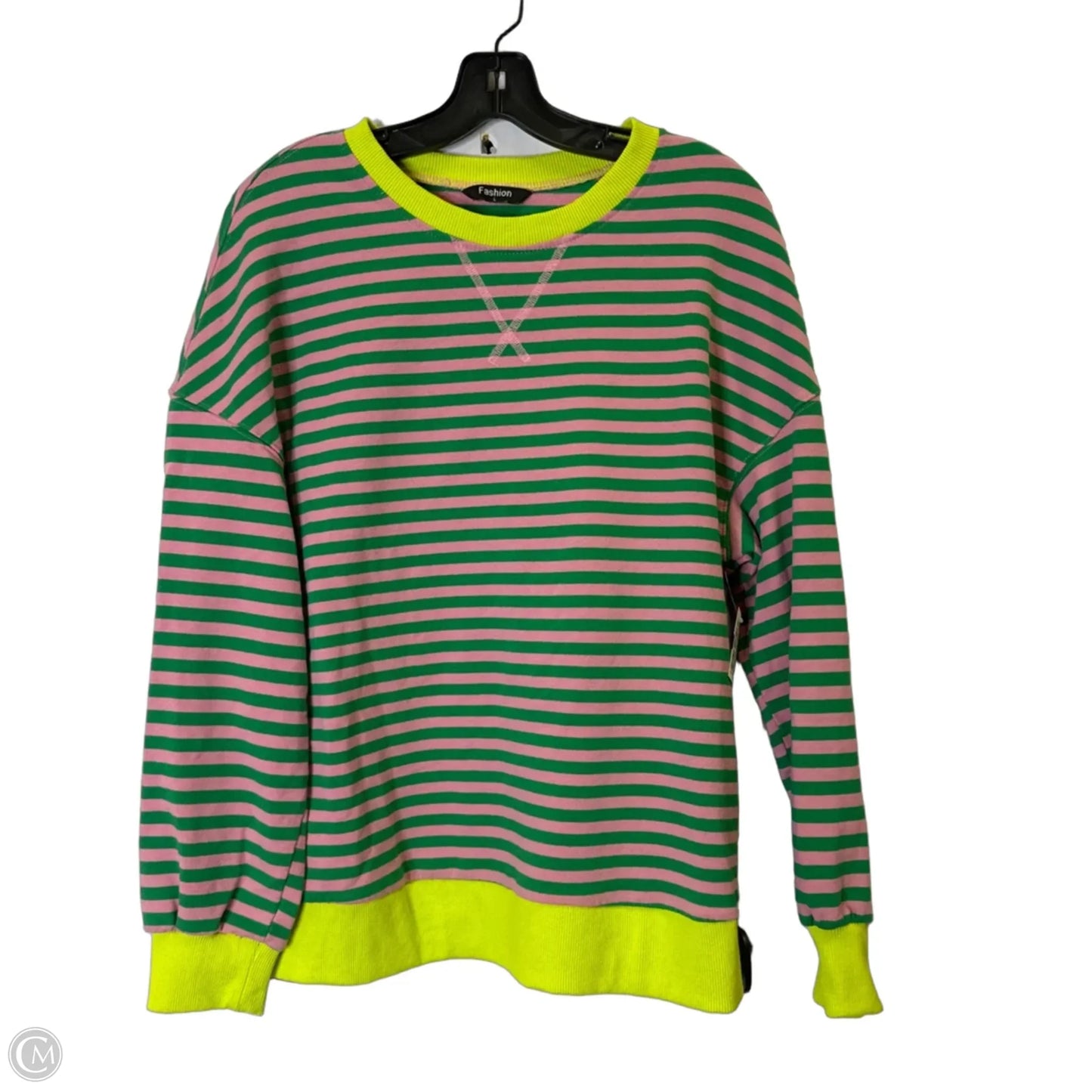 Sweatshirt Crewneck By Clothes Mentor In Striped Pattern, Size: L