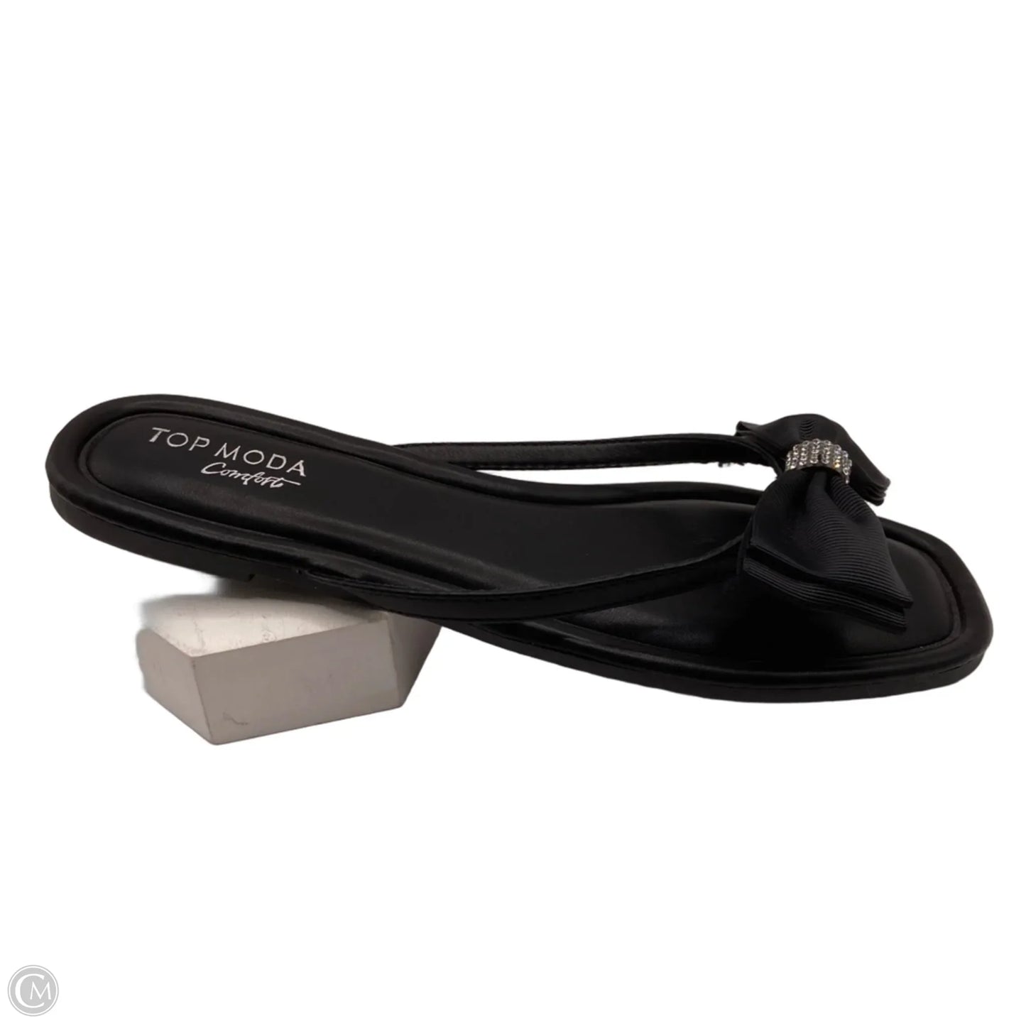 Sandals Flip Flops By Top Moda In Black, Size: 10