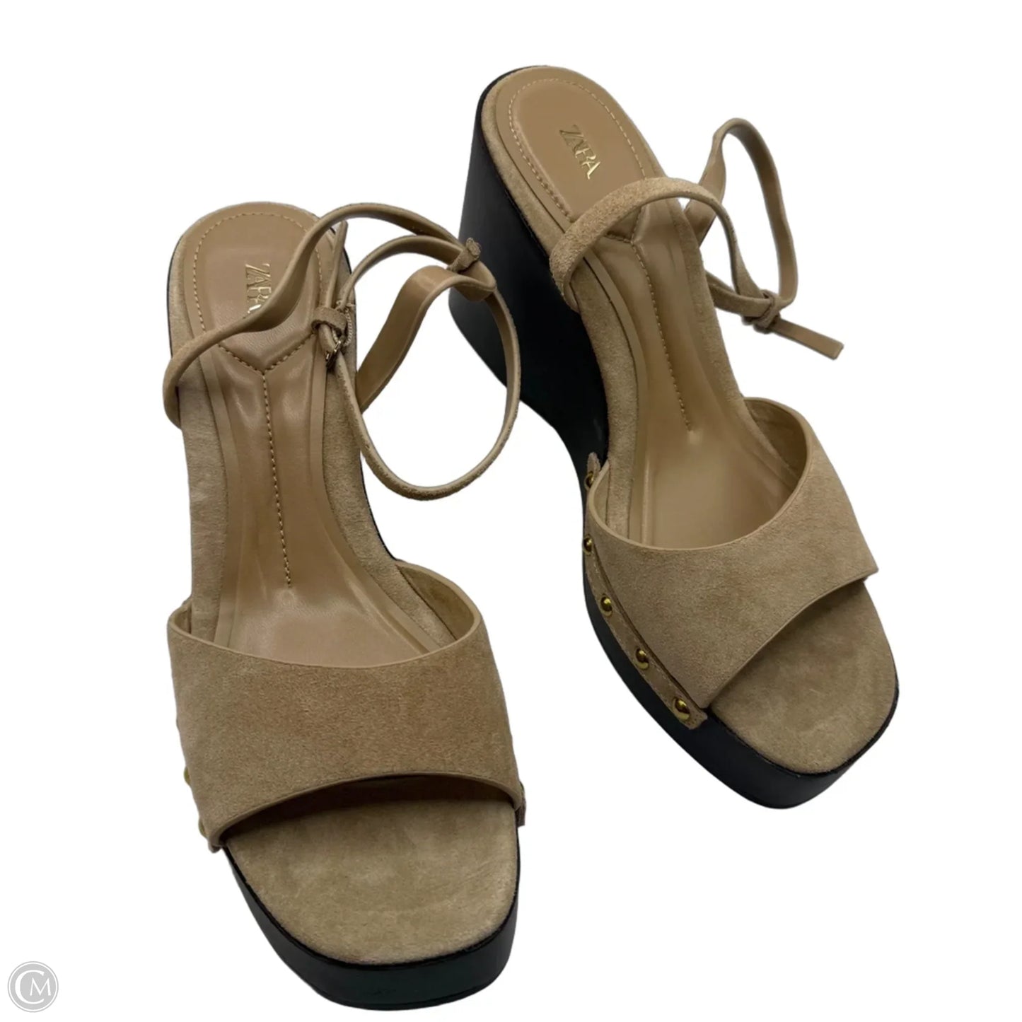 Shoes Heels Wedge By Zara In Tan, Size: 10