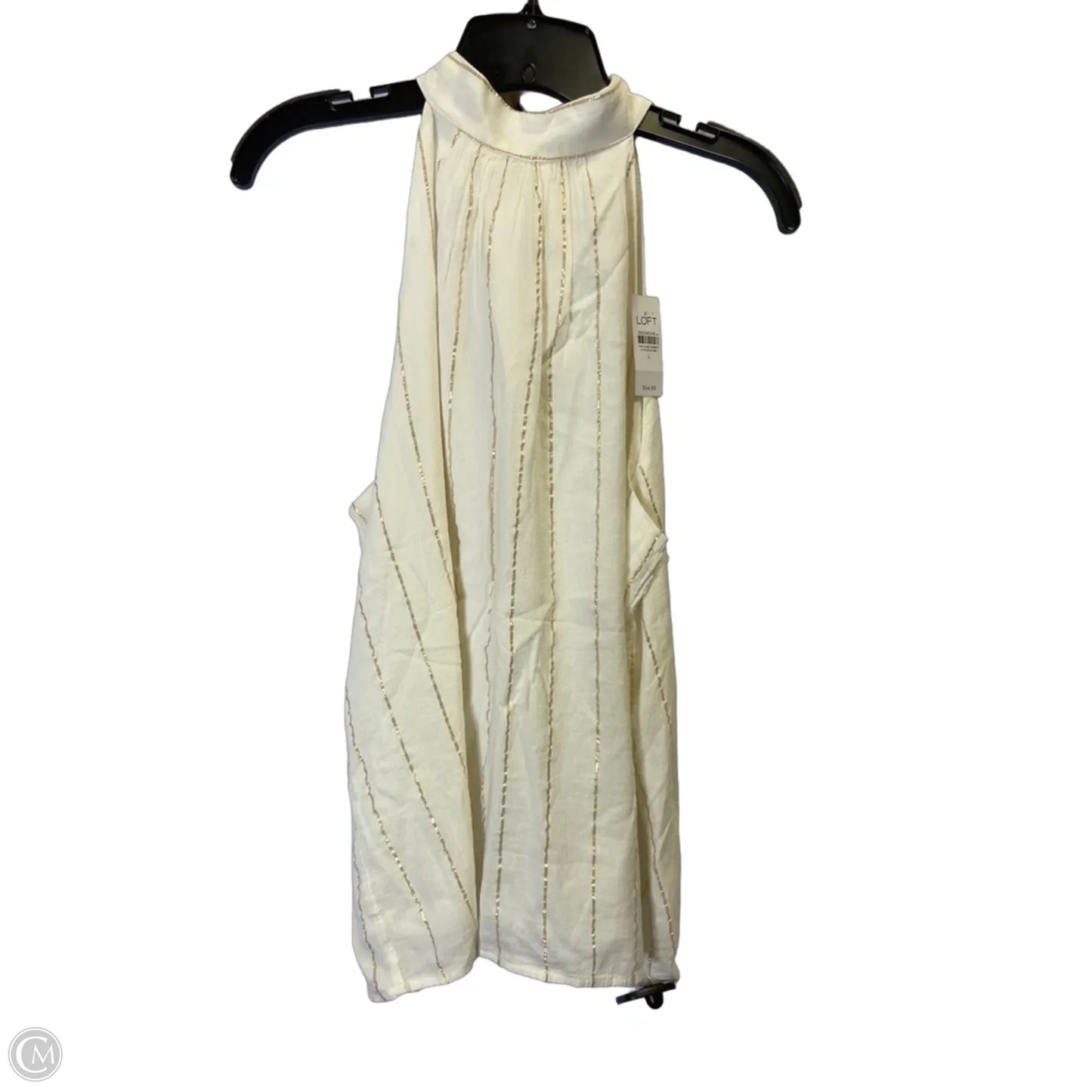 Top Sleeveless By Loft In Cream, Size: L