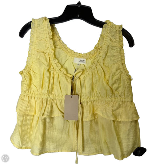 Top Sleeveless By Cmb In Yellow, Size: M
