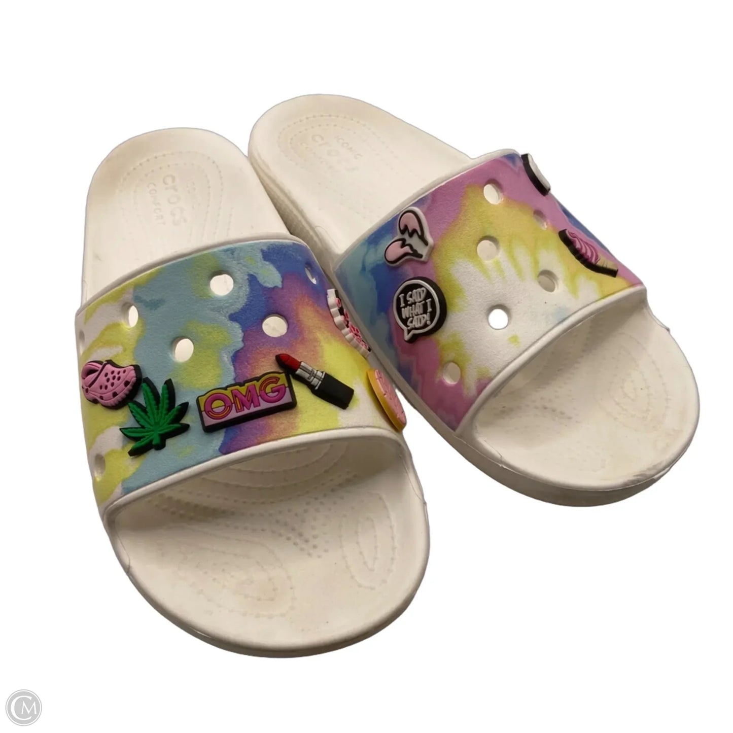 Sandals Flip Flops By Crocs In Tie Dye Print, Size: 11