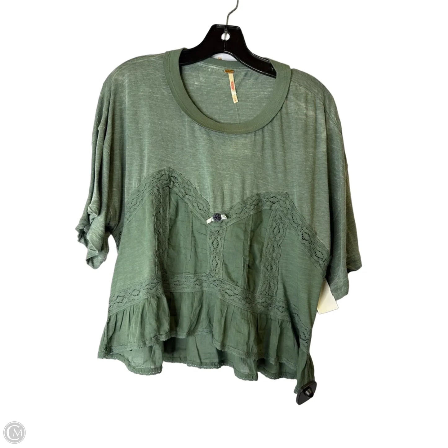 Top Short Sleeve By Free People In Green, Size: S