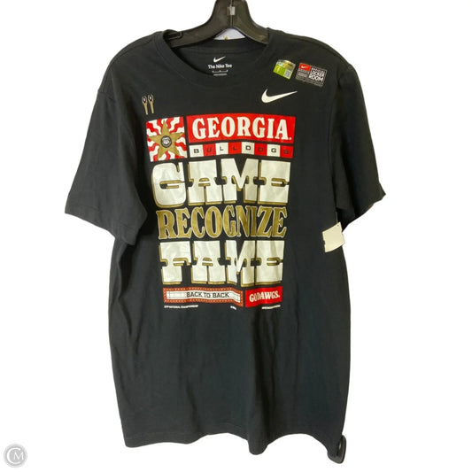 Athletic Top Short Sleeve By Nike Apparel In Black, Size: M