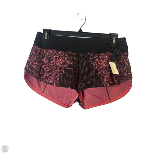 Athletic Shorts By Lululemon In Black & Pink, Size: 8