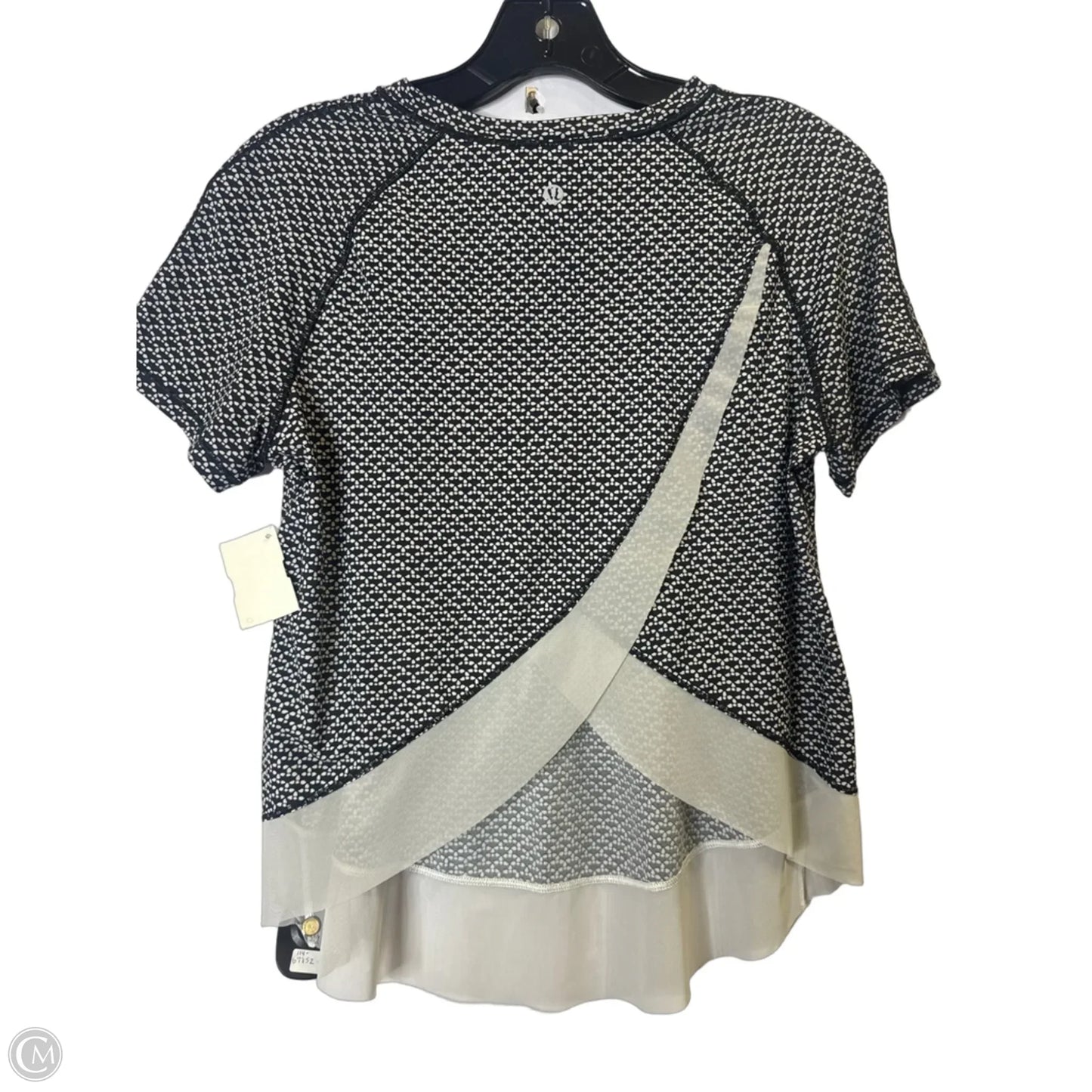 Athletic Top Short Sleeve By Lululemon In Black, Size: S